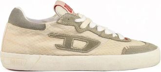 Diesel Green/Beige Other-Fibers Leather Sneakers