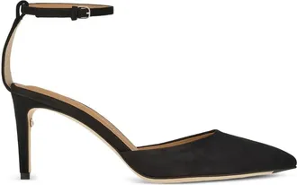 Ferragamo Leather Ankle-Strap Pumps Heel - Black