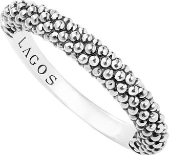 Lagos Caviar Stacking Ring in Silver at Nordstrom, Size 7