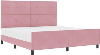 vidaXL Box Spring Bed with Headboard Pink 180 x 200 cm Velvet vidaXL