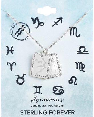 Sterling Forever Zodiac Tag Necklace