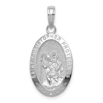 Diamond2Deal 10k Gold Saint Christopher Medal Pendant