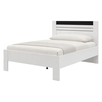 Dmora Letra Matrimonial Kabale, Dimensiones Colch&oacute;n 160x200 Cm, Cabecera Detalle Acanalado, Soporta 200 Kg, Blanco