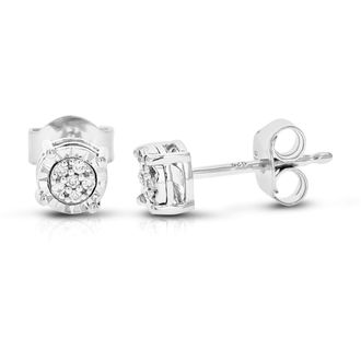 Vir Jewels 1/16 cttw Lab Grown Diamond Composite Earrings in Sterling Silver With Push Backs For Women