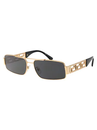 Versace 0VE2257 Gold Metal Rectangular Sunglasses - Gold