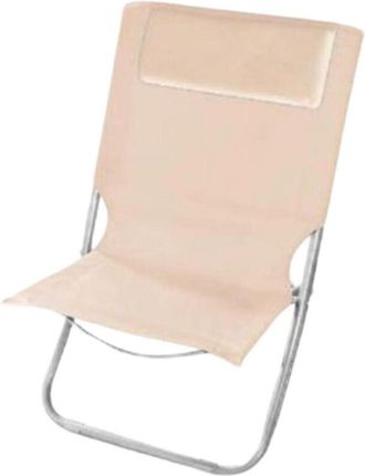 Trade Shop Trade Shop - Copy Of Silla De Playa Con Coj&iacute;n Cabecero Gris 57x47x95 Cm Plegable Port&aacute;til 281017