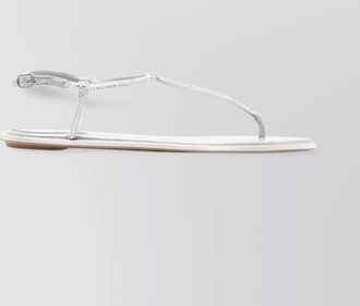 Rene Caovilla crystal embellished calf leather thong sandals