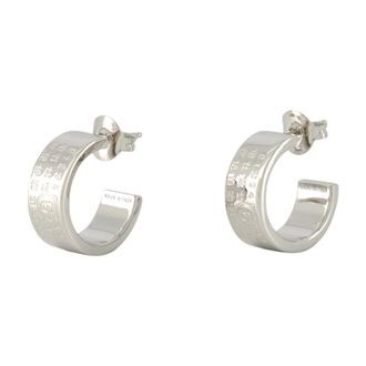 Maison Margiela Accessoires, Dames, Grijs, ONE Size, Numeric Minimal Signature Hoop Earrings