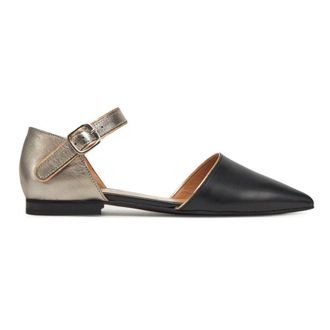 FLY London SARJ266FLY Kaiser Leather Womens Casual Sandals - Black Graphite Silver - Size:UK 7