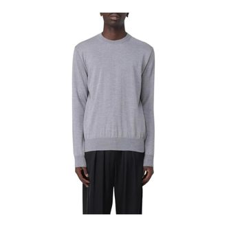 Altea Round-neck Knitwear, male, Gray, Size: 2XL Merino Wool Crew Neck Sweater