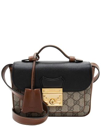 Gucci Beige Gg Supreme Canvas Padlock Mini Crossbody (Authentic Pre-Loved)