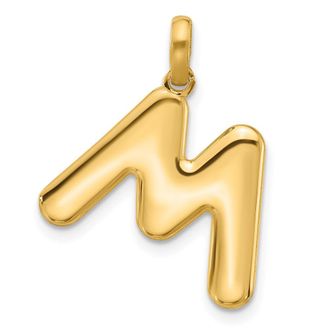 Diamond2Deal 14k Yellow Gold Fancy Letter M Initial Pendant