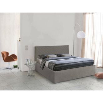 Talamo Italia Cama matrimonial Clementina, Juego de cabecero en ecopiel con base ortopédica y cenefa, 100% Made in Italy, adecuado para colchón de 160x190 cm