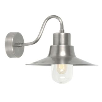Loops Outdoor IP44 1 Bulb Wall Light Lantern Antique Nickel LED E27 100W in Metallics
