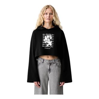 Karl Lagerfeld Dames, Sweatshirts & Hoodies, Zwart, Maat: XL Katoen