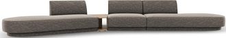 BLOOMINGLOFT 5-Sitzer Design Sofa Miley mit Beistelltisch - Chenille Dunkelgrau