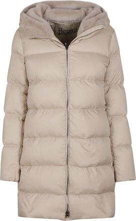 Herno A-vormige jas in Arendelle en New Lady Faux Fur - Dames - Dons jassen - Beige - M - Polyester - Jassen