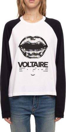 Zadig&Voltaire Lips Graphic Raglan Sleeve T-Shirt in White at Nordstrom, Size X-Small