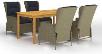 vidaXL Juego De Comedor Para Jard&iacute;n De 5 Piezas Marr&oacute;n Vidaxl