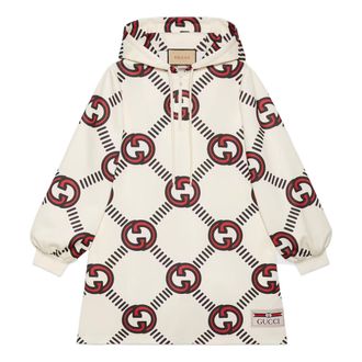 Gucci (WMNS) Gucci Interlocking G technical jersey dress White Red 681269-XJD1H-9118