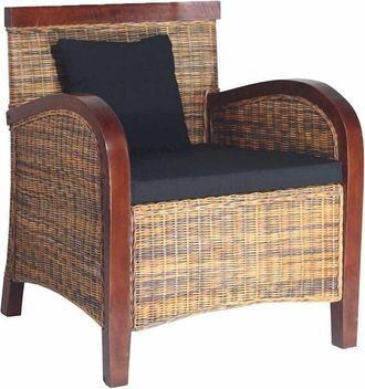 vidaXL Poltrona in Rattan Intrecciato a Mano - Vidaxl