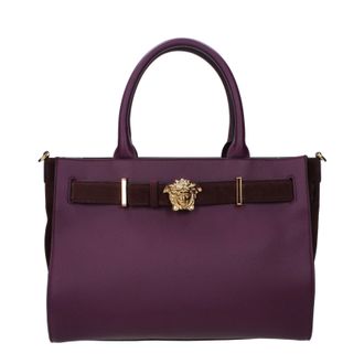 Versace Damens Handbags Purple/Plum Leather