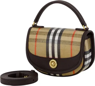Burberry Signature Striped Wool Shoulder Bag - Beige