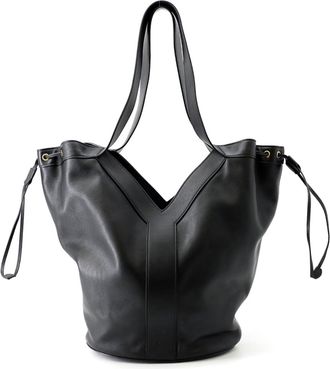 Saint Laurent Black Leather Handbag Tote Bag (Pre-Owned)