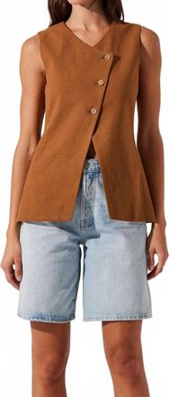 Astr Sonja Asymmetrical Vest In Brown