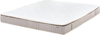 Beliani Materasso a durezza media in lattice da 3 piedi in poliestere sfoderabile con cerniera e design a 7 zone bianco 180 x 200 cm Daydream