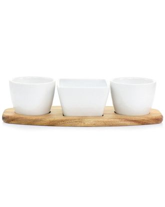 Gibson Home Gracious Dining 4Pc Fine Ceramic Tidbit Dish Set