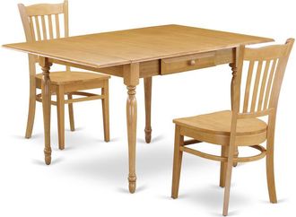 East West Furniture Dining Room Set Oak, MZGR3-OAK-W