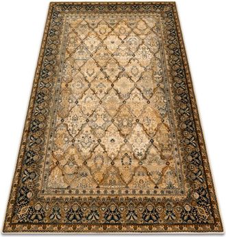 RugsX Rugsx - Alfombra De Lana Omega Grenada Marco, Diamantes, Oriental - Color Co&ntilde;ac Beige 100x150 Cm