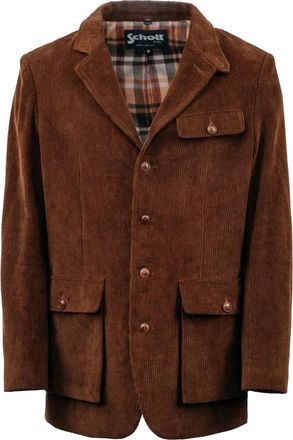 Schott NYC Mens Corduroy Weekender Blazer In Brown