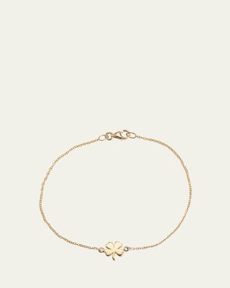 Jennifer Meyer 18k Yellow Gold Mini Clover Chain Bracelet