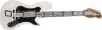 Dolce & Gabbana Gouden Messing Logo Kralen Gitaar Broche - Dames - Broches - Geel - ONE Size - Pailletten - Accessoires