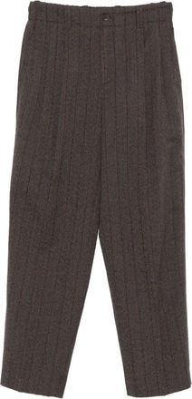 Golden Goose Pantaloni gessati in lana - Marrone