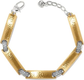 Brighton Womens Meridian Geo Link Bracelet In Gold