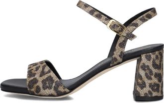 Unisa Schoenen, Dames, Bruin, 40 EU, Bruine sandalen met hak en trendy touch