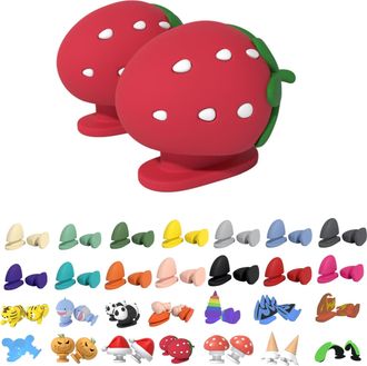 Generic Shark Slides Fins Ice Cream Cone, Cloud Shark Slipper With 3D Funny Fins Panda Strawberry Santa Hat Pumpkin Fire (Strawberry, Adult, Women, One Size, 
