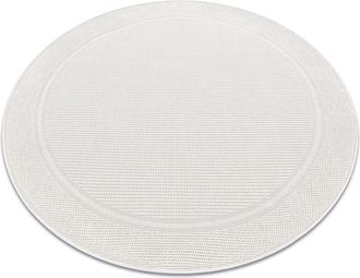 RugsX Rugsx - Alfombra Mimo 5979 Circulo Sisal Exterior Marco Color Blanco White Circulo 120 Cm