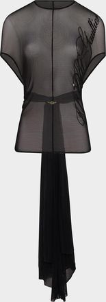 Jean Paul Gaultier Sequined Signature Mesh Top