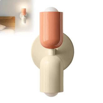 No Brand L&aacute;mpara De Pared Color Crema, Bombillas Dobles, Para Habitaci&oacute;n Infantil/dormitorio, Luz Blanca C&aacute;lida, Iluminaci&oacute;n Superior/inferior, Pantalla Blanca