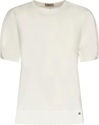Herno T-shirt met ronde hals - Dames - T-shirts - Wit - S - Katoen - Tops