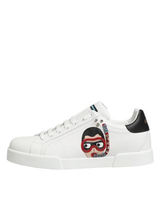 Dolce & Gabbana Witte Leren DGFAMILY Heren Sneakers Schoenen