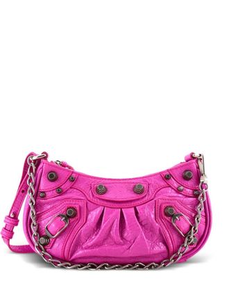 Balenciaga Le Cagole Giant Studs Shoulder Bag Leather Mini crossbody bag - Rosa