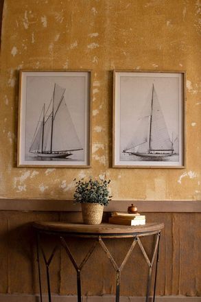 Kalalou Set Of Two Framed Sailboat Prints Under Glass