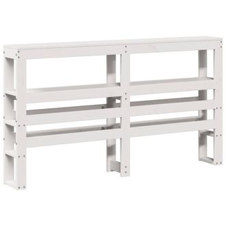 Berkfield Home Headboard with Shelves White 120 cm Solid Wood Pine