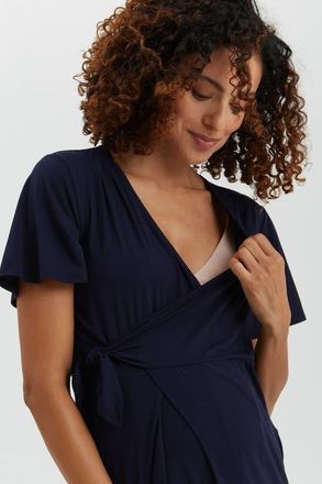 Nom Maternity Lucia Maternity Jumpsuit in Navy at Nordstrom, Size Medium