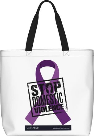 Generic Women Handbag End & Stop Domestic Violence Handbag Casual Large Capacity Beach Travel Bags, For Christmas, Daily, Birthday, Graduation, Gym